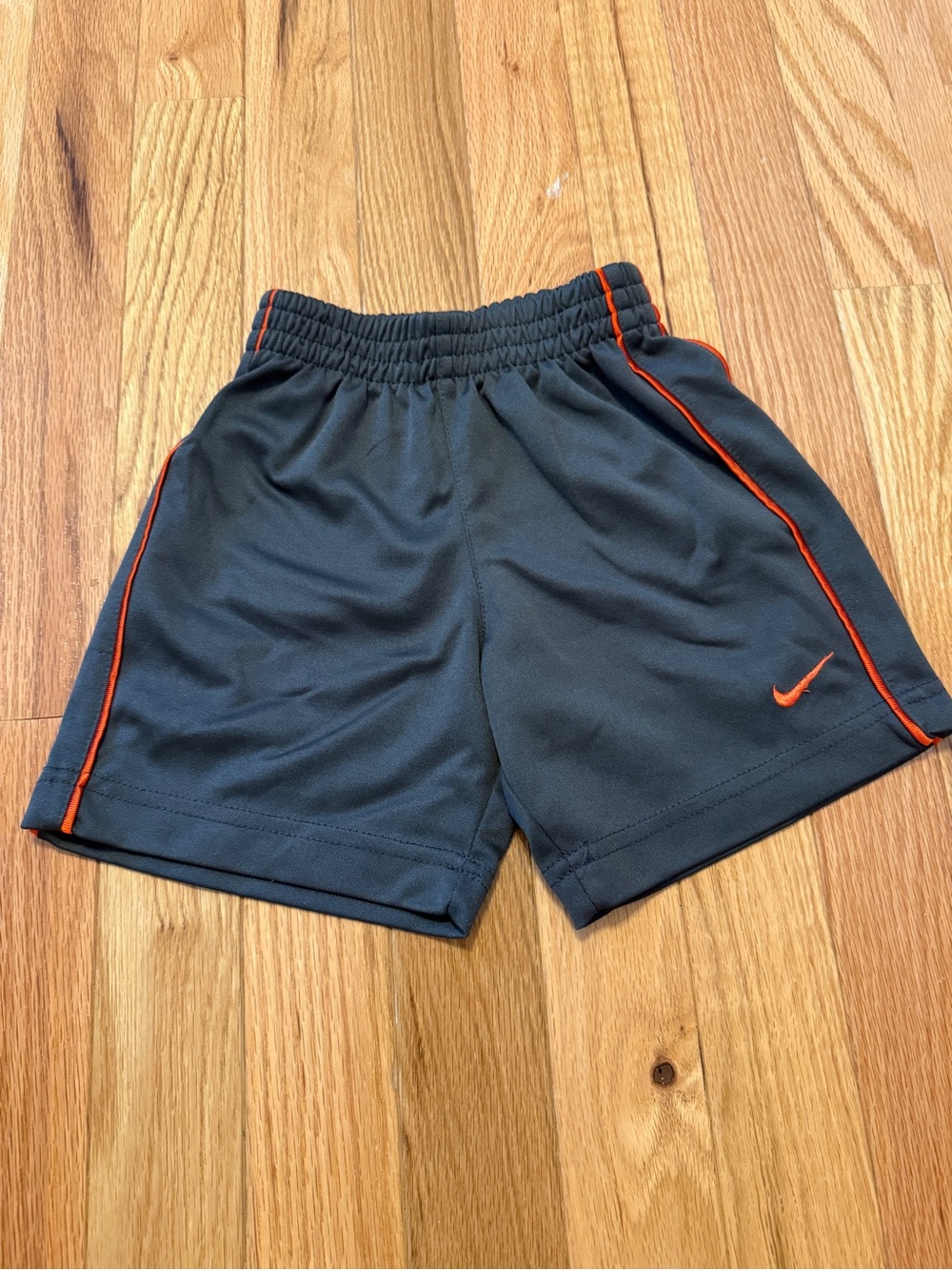 Nike Kids Gray Athletic Shorts with Orange Trim